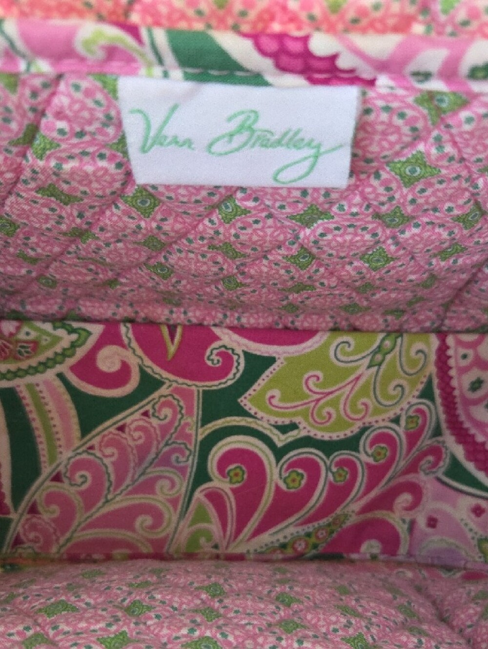 Vera Bradley Quilted Paisley Tote in Pink & Green - Picture 5 of 10